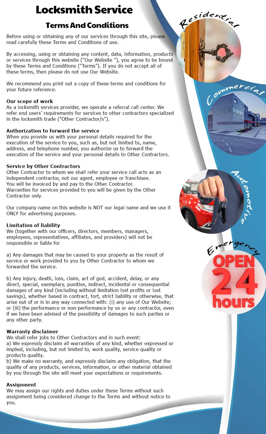 community Locksmith Store Romulus, MI 734-309-7453 - terms-ls